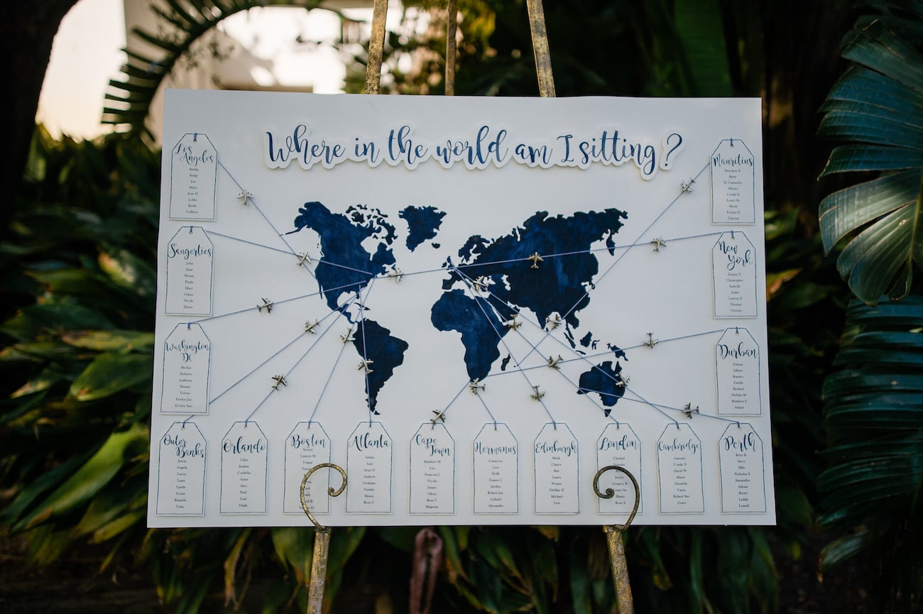 Wereldkaart voor bruiloft